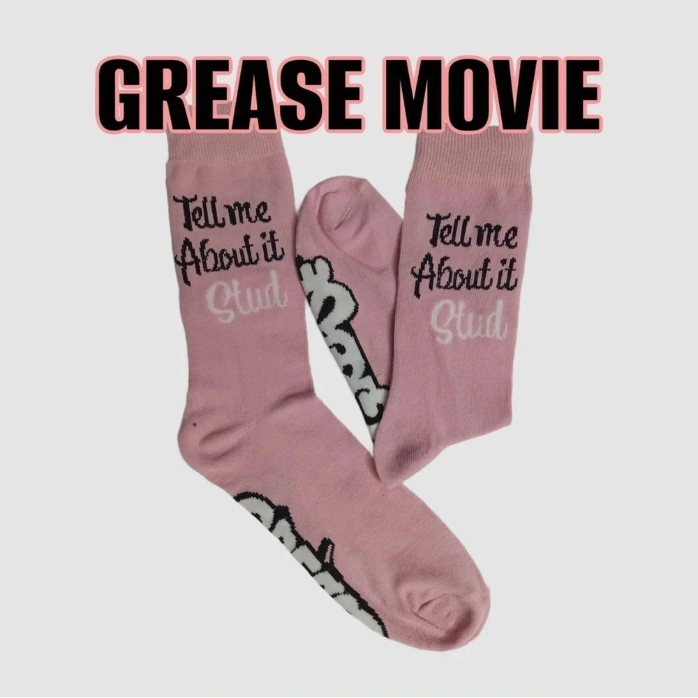 Grease Movie Pink and Gray Socks Set